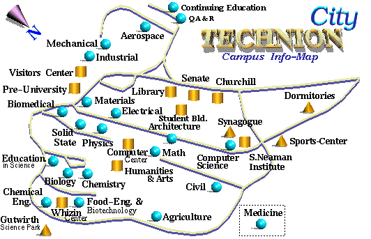 a map of the technion